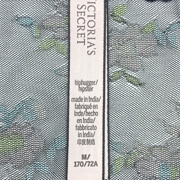 Victoria’s Secret Lace Hiphugger & Cheeky Panty Floral Black & Red Medium - Picture 5 of 5